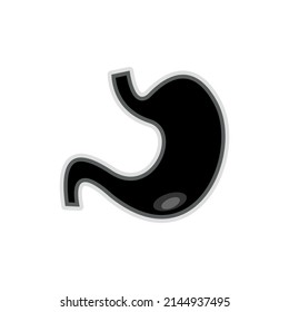Set of black vector icons, isolated against white background. Flat illustration on a theme stomach