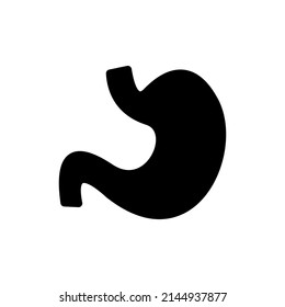 Set of black vector icons, isolated against white background. Flat illustration on a theme stomach