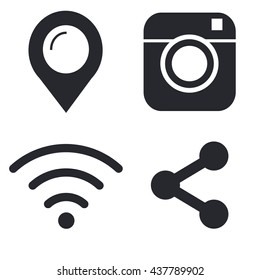 Set of black vector icons for website