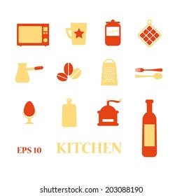 set of black vector kitchenware flat icons can be used for web and mobile applications