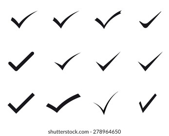 Set of black vector marks
