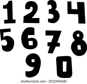 Set of black vector numbers 