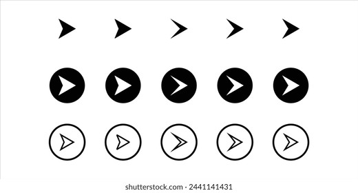 Set of black vectors arrows icons, Arrow icon, Arrow vector collection, Arrow cursor, Modern simple arrows, Vector illustration, Arrow vectors