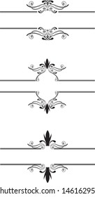 Set of black vintage banner