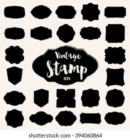 Set of black vintage Stamp ,Blank frame. Illustration eps 10
