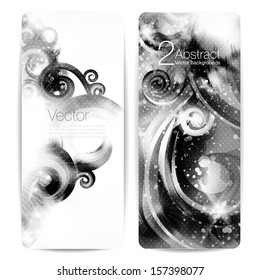Set of black vintage vector banners.