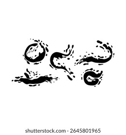 set of black water splash element