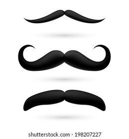 A set of black wax moustache on white.