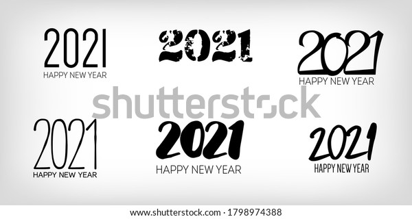 Set Black White 21 Frame Happy Stock Vector Royalty Free