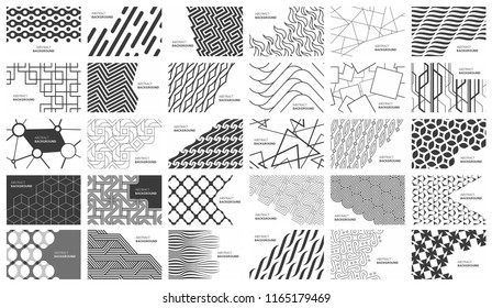 Set of Black and white abstract background. Vector illustration
