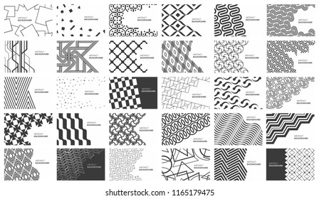 Set of Black and white abstract background. Vector illustration