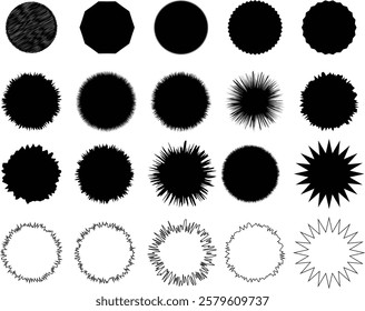 Set of Black and White abstract Graphic Shapes for Design