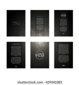 Set of Black and White Abstract Mesh Modern Flyers - EPS10 Brochure Design Templates