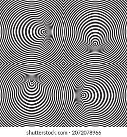 Set black and white abstract striped background. Optical Art. Vector illustration