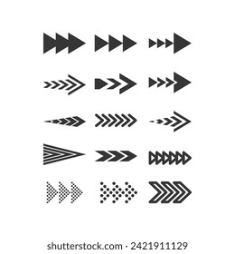 Set Of Black And White Arrow Signs In Minimalist Design, Conveying Direction With Clarity. Perfect For Navigation
