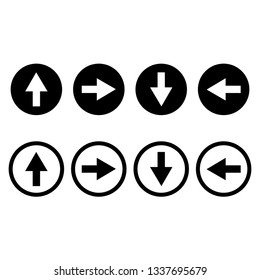 Set of black and white arrows four way. Arrow four way icon. Arrows four way collection. Design by Inkscape.