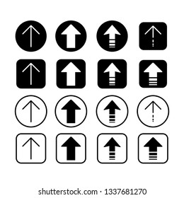 Set of black and white arrows up. Arrow up icon. Arrows up collection. Design by Inkscape.
