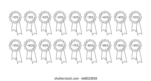Set of black and white badges for goods