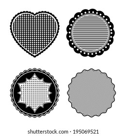 Set of black and white badges and labels stamps. Eps10