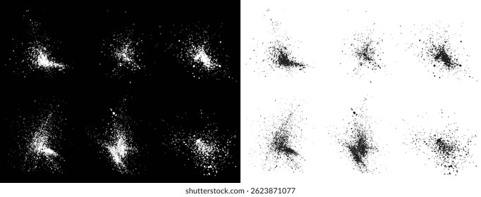 Conjunto de fondo de textura de sangre en blanco y negro