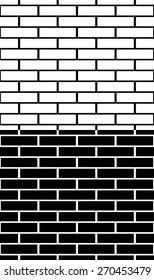 Set of black and white brick wall, brickwork patterns, textures. Easy to edit, Seamlessly repeatable, backgrounds for construction, building, architecture themes.