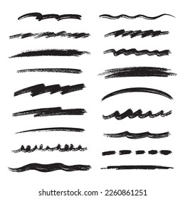 A set of black and white brush writing and handwritten line materials