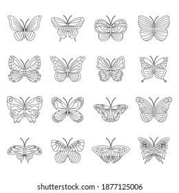 Set Silhouettes Butterflies Vector Illustration Stock Vector (Royalty ...