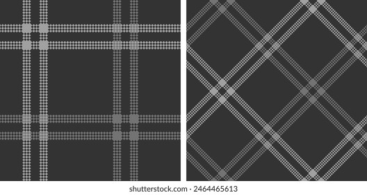 Conjunto negro y blanco a cuadros patrón de Vector sin costuras. Jaula de Fondo de pantalla de moda textura pixel. Fondo escocés a cuadros. Impresión en camisas, textiles, cortinas y otros tipos de tela. 