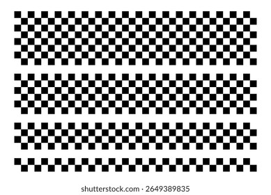 Set black and white checkered square pattern racing flag vector illustration.
