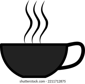 Set of black and white coffee or beer drink icons.
