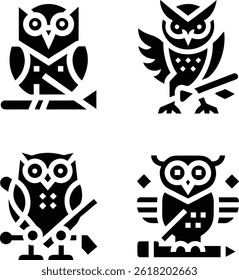 Set of black and white decorative design elements