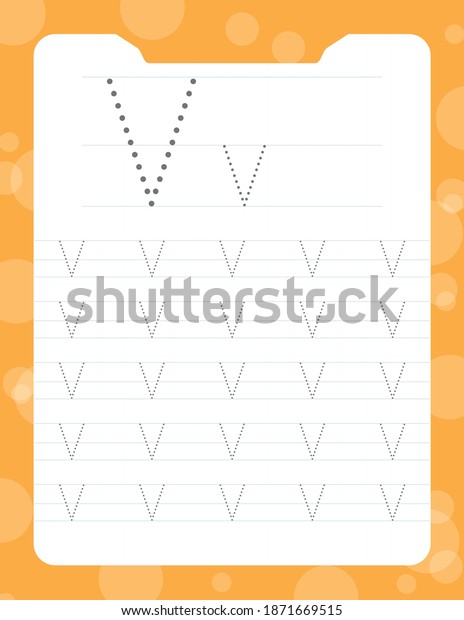 Set of\
black and white educational pages on line for kids book. Trace\
alphabet letters from V Printable worksheet for children textbook.\
Developing skills of writing. Back to\
school.