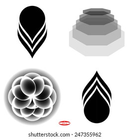 set of black white elements for design isolated on white background vector