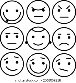 a set of black and white emoticons with various emoticons