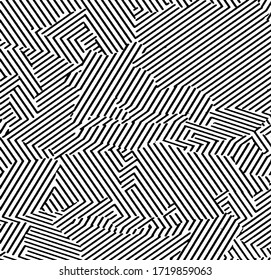 A set of black and white equal and proportional shapes, forming a structure, a texture. Illustration for packaging, cover, designer bags, clothes, Wallpaper