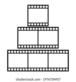 set of black and white film strip vector illustration