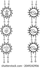 set of black and white frames hangings for goddess