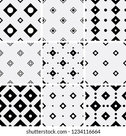 set of black and white geometric backgrounds