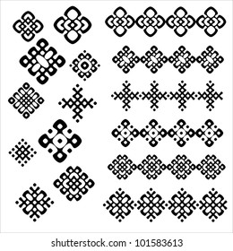 Set Black White Geometric Designs 5 Stock Vector (Royalty Free) 101583613