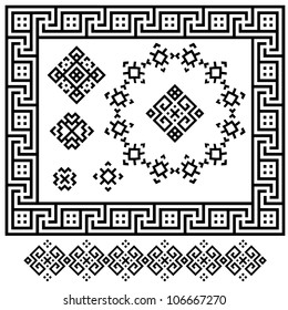 A set of black and white geometric designs 12. Vector illustration.
