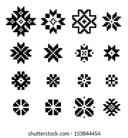 Set Black White Geometric Designs Vector Stock Vector (Royalty Free ...