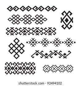 Set Black White Geometric Designs Vector Stock Vector (Royalty Free ...