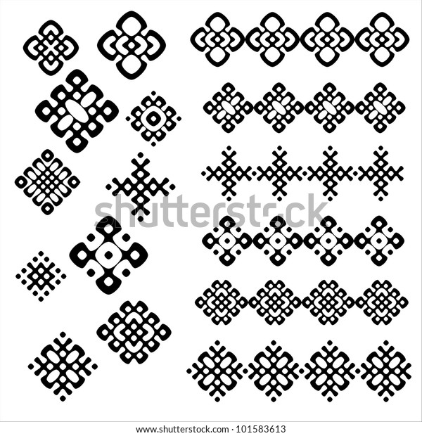 Set Black White Geometric Designs 5 Stock Vector (Royalty Free ...