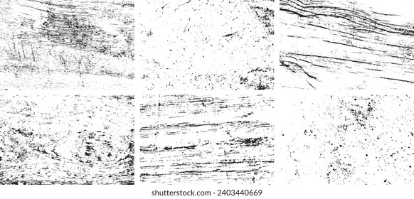 Set of Black and white grunge. Distress overlay texture. Surface dust and rough dirty wall background concept. Distress illustration simply place over object to create grunge effect. Vector EPS10.