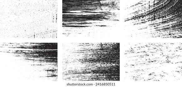 Set of Black and white grunge. Distress overlay texture. Surface dust and rough dirty wall background concept. Distress illustration simply place over object to create grunge effect. Vector EPS10.
