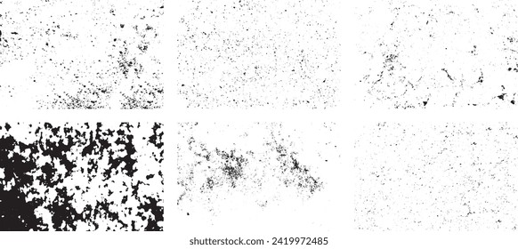 Set of Black and white grunge. Distress overlay texture. Surface dust and rough dirty wall background concept. Distress illustration simply place over object to create grunge effect. Vector EPS10.
