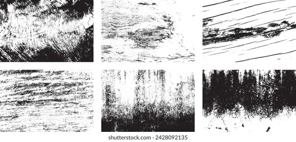 Set of Black and white grunge. Distress overlay texture. Surface dust and rough dirty wall background concept. Distress illustration simply place over object to create grunge effect. Vector EPS10.