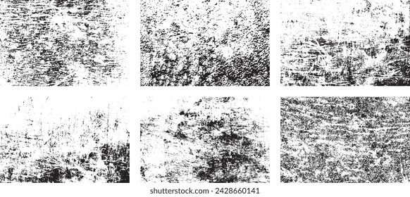 Set of Black and white grunge. Distress overlay texture. Surface dust and rough dirty wall background concept. Distress illustration simply place over object to create grunge effect. Vector EPS10.