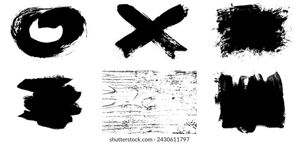 Set of Black and white grunge. Distress overlay texture. Surface dust and rough dirty wall background concept. Distress illustration simply place over object to create grunge effect. Vector EPS10.