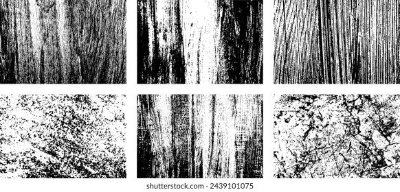 Set of Black and white grunge. Distress overlay texture. Surface dust and rough dirty wall background concept. Distress illustration simply place over object to create grunge effect. Vector EPS10.